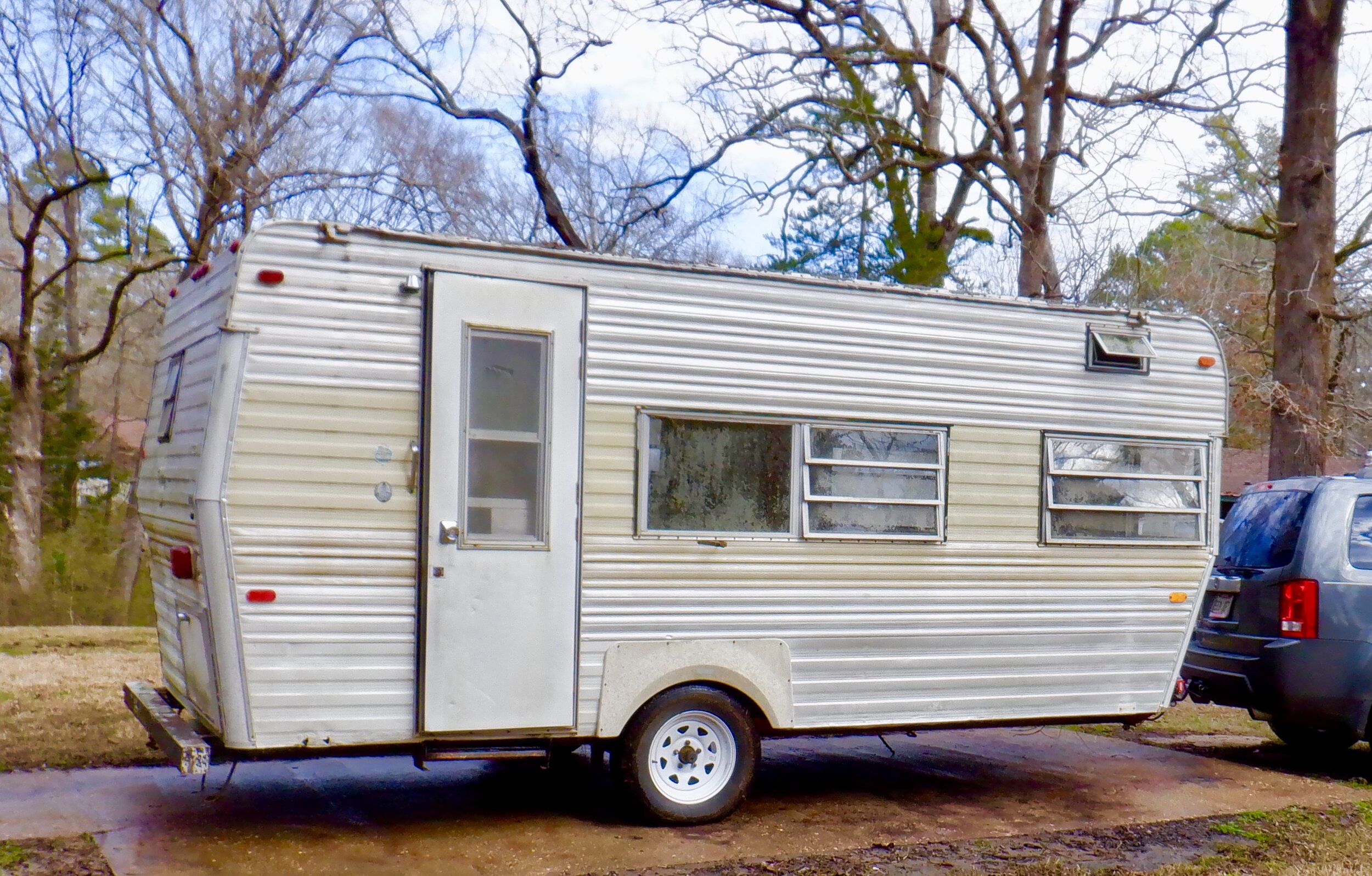 Meet "Margie", a 1971 16-foot Terry camper, named for my grandmother and currently being renovated.