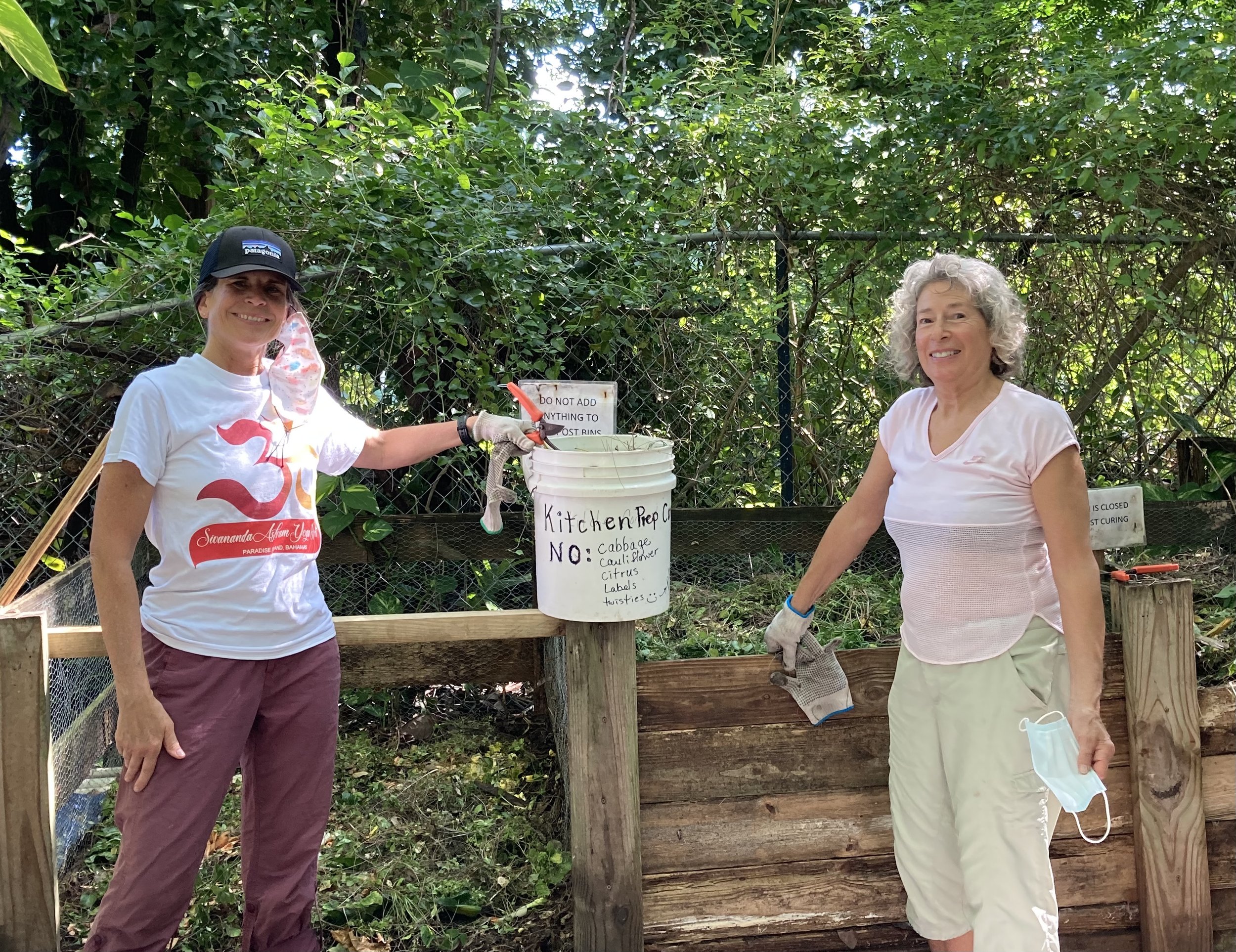 YTT students have a karma yoga (selfless service) job. I worked in the gardens, which includes kitchen composting.