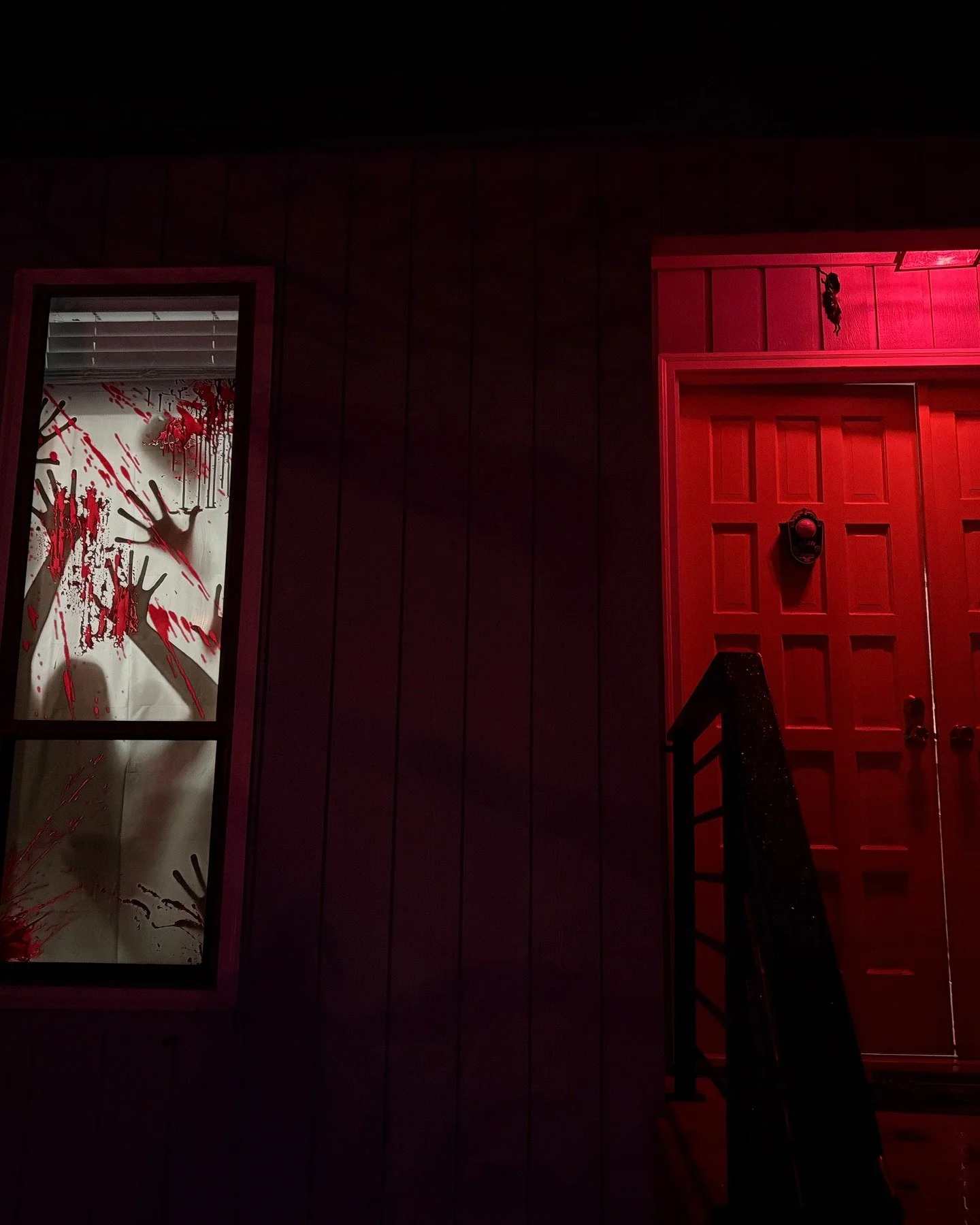 Some people like the cutesy inflatables and Pottery Barn-style Halloween decor. I prefer the more realistic and scarier the better. Photos are all about lighting and angle. Color-changing LED flood lights change the mood instantly! 

#happyhalloween 