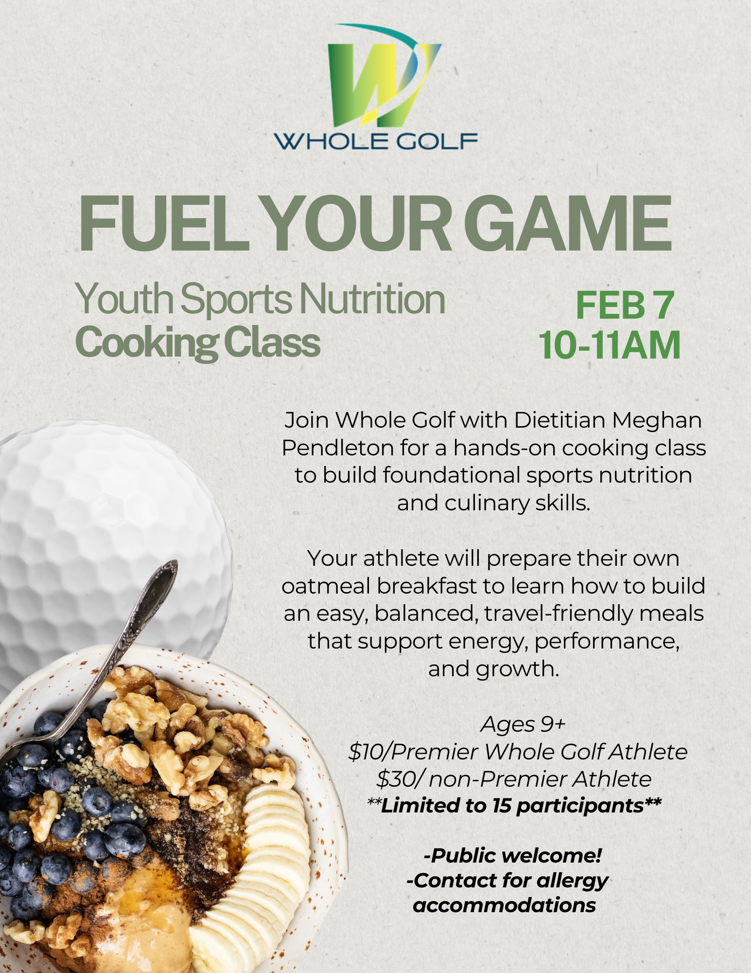 Metro detroit sports nutrition cooking class