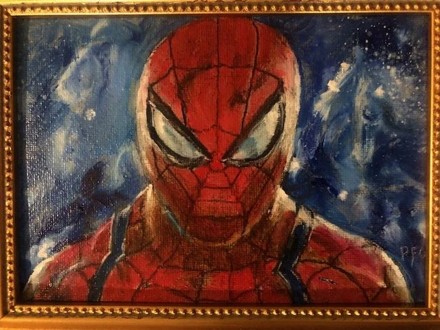 Spider-Man 5" x 7" oil. NFS