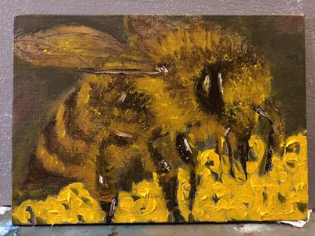 Bee #2. 5" x 7" oil. $300.00