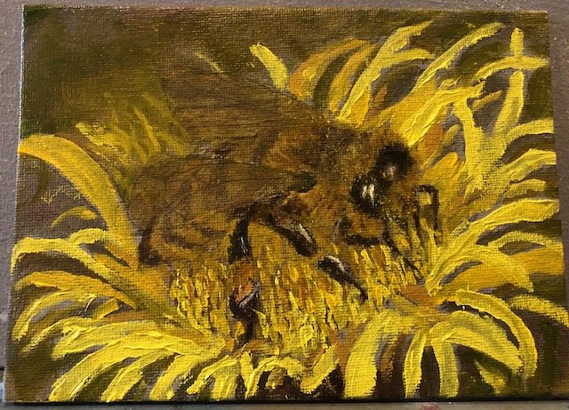 Bee #1. 5" x 7" oil. NFS