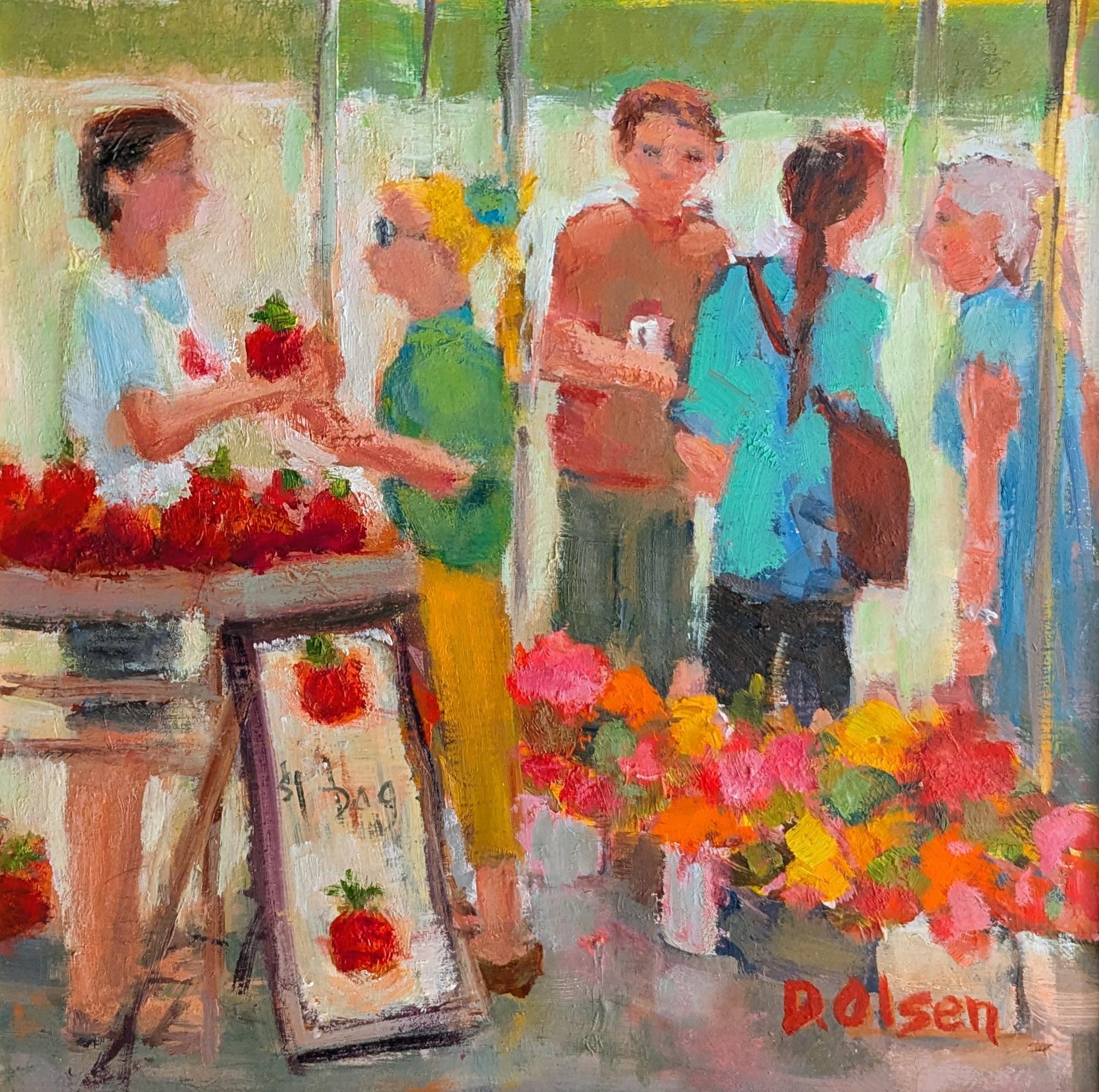 Farmer's Market. 12 x 12 oil. $550