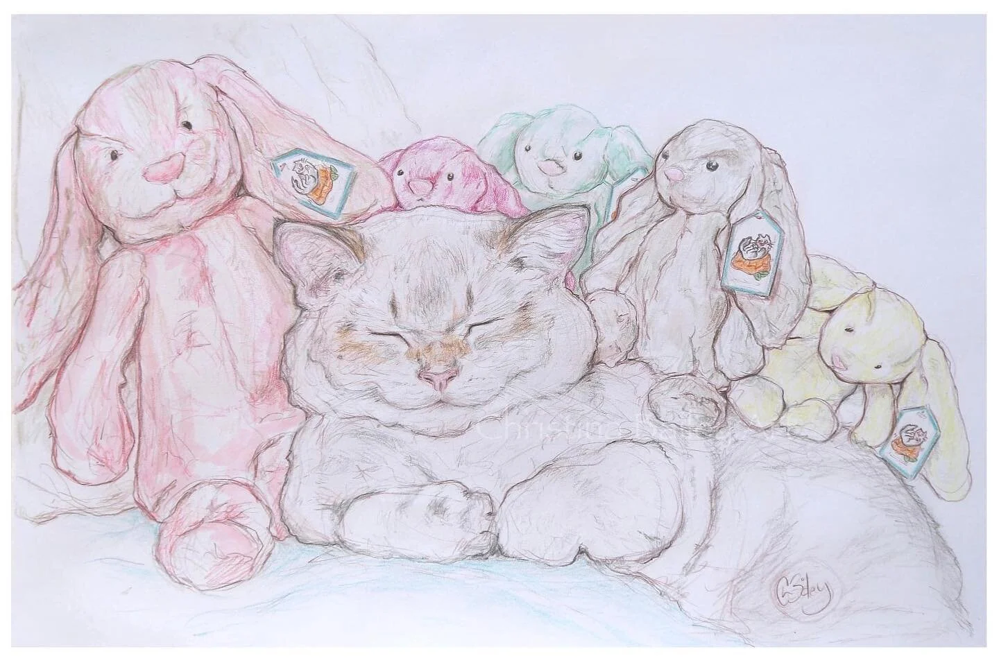 Happy Easter :3 #cat #instart #copics #polychromos #bunnies #artistsoninstagram #art #artist