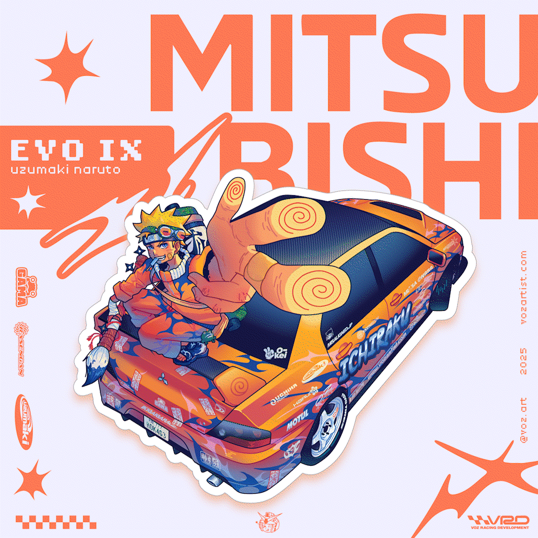 Hidden Leaf Racers Stickers