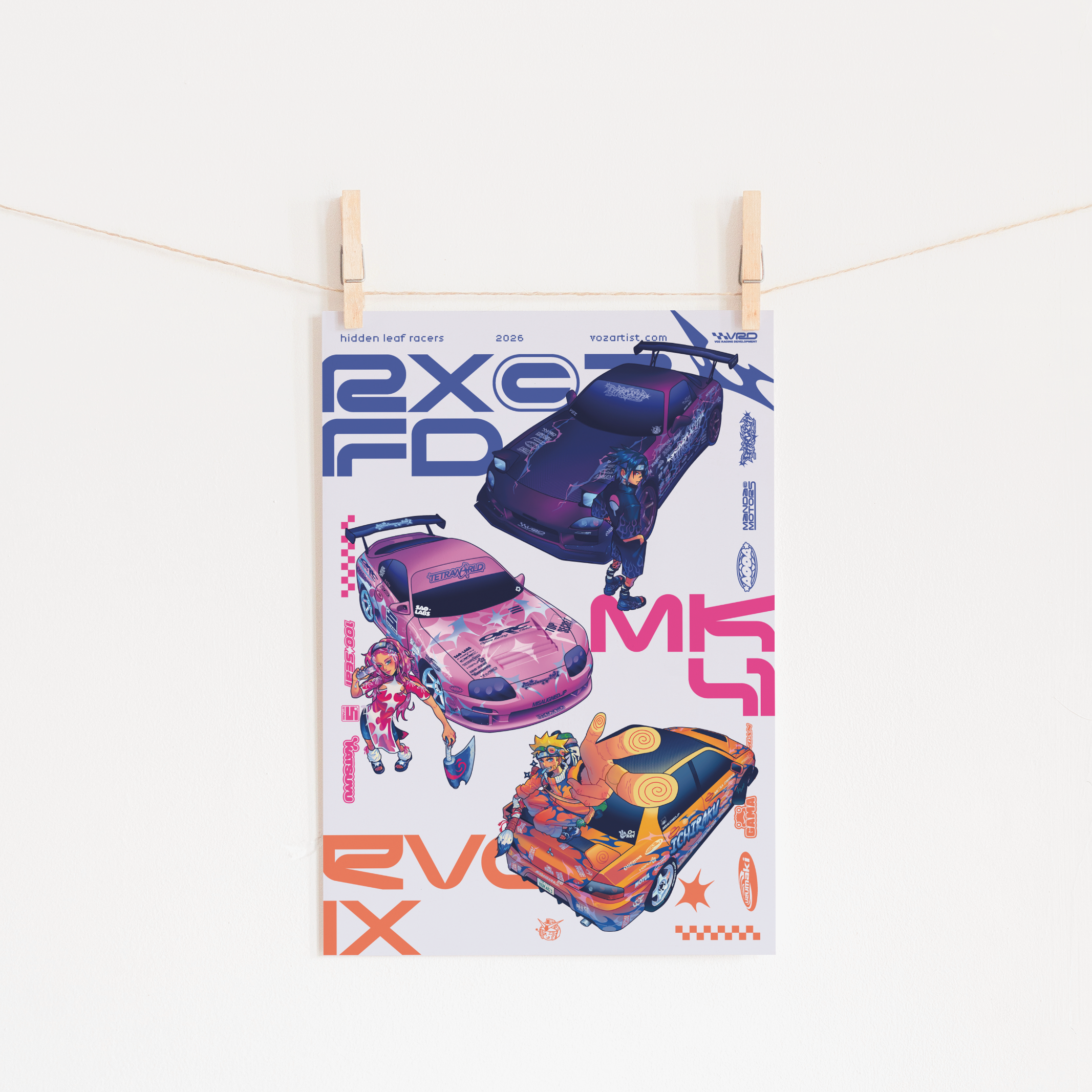 Hidden Leaf Racers Print