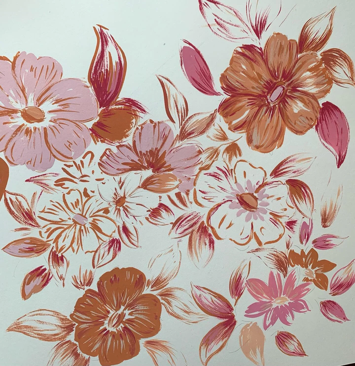 Expressive brushstrokes. Exploring a bit of dry/ quick brushstrokes with gouache in a limited colour palette.

#floralpainting #gouache #textiledesign #sketchbook #printdesigner #floralpattern #surfacepatterndesign #estampas #estampaexclusiva #estamp