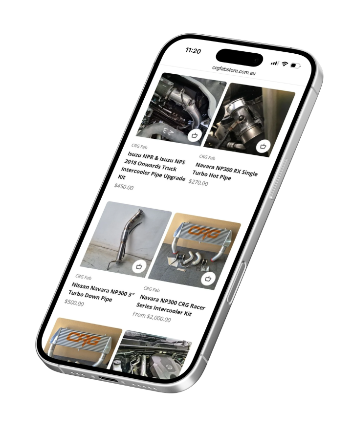 CRG store on mobile view