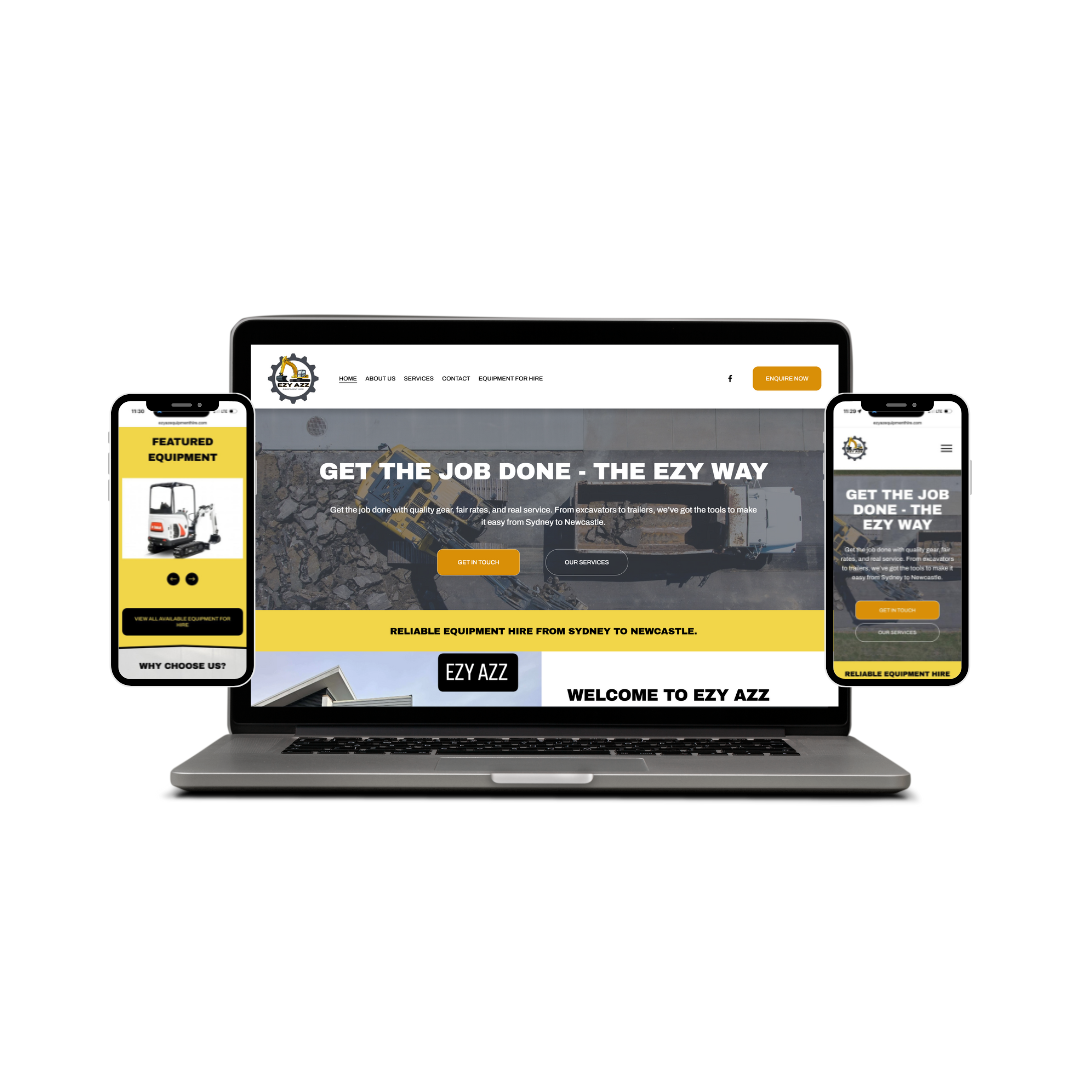 ezyazequipmenthire website design