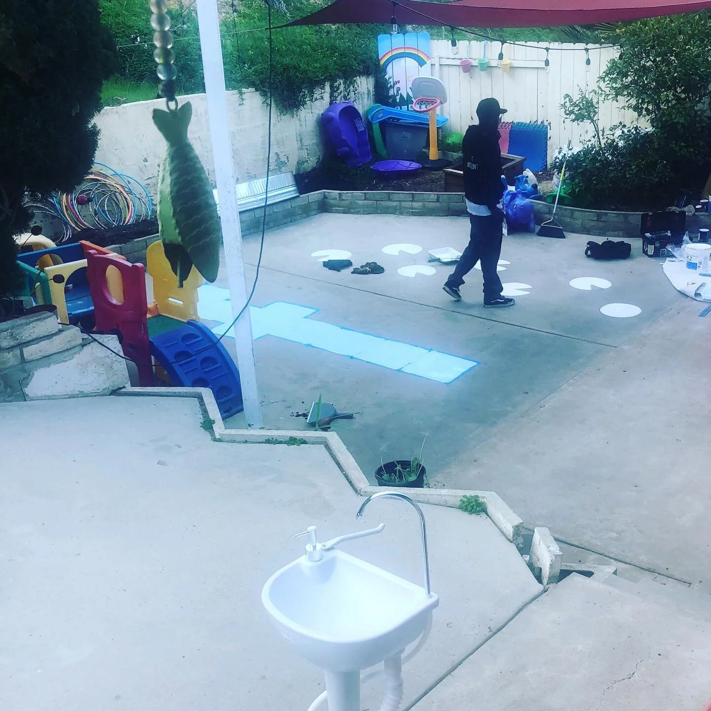 A little bit of transformation going on  to our playground!