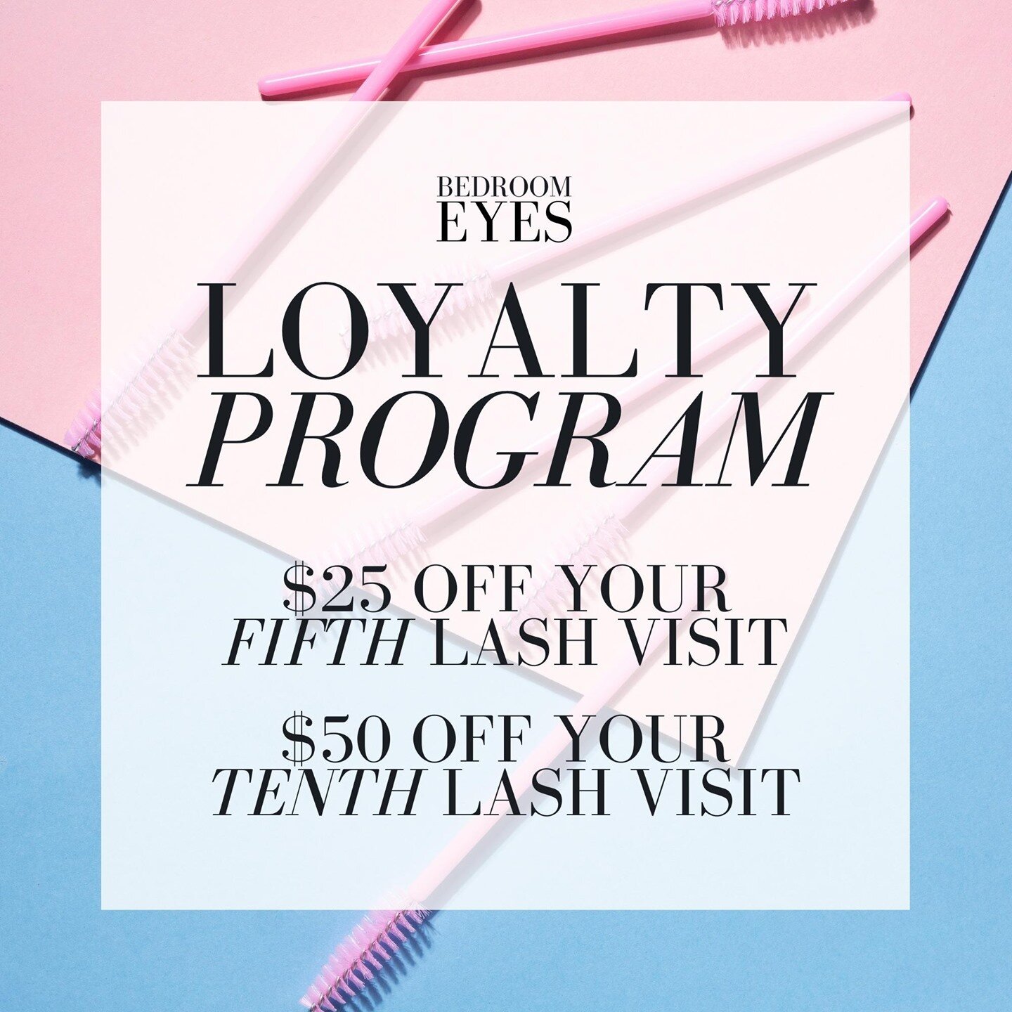 It's not too late to join our Bedroom Eyes Loyalty Program ✨⁠ We'll take $25 off your 5TH lash visit, and $50 off your 10TH. ⁠
⁠
If you have any questions, please feel free to send us a message. ⁠
⁠
⁠
⁠
⁠
⁠
#bedroomeyesmelbourne #bedroomeyesfitzroy #