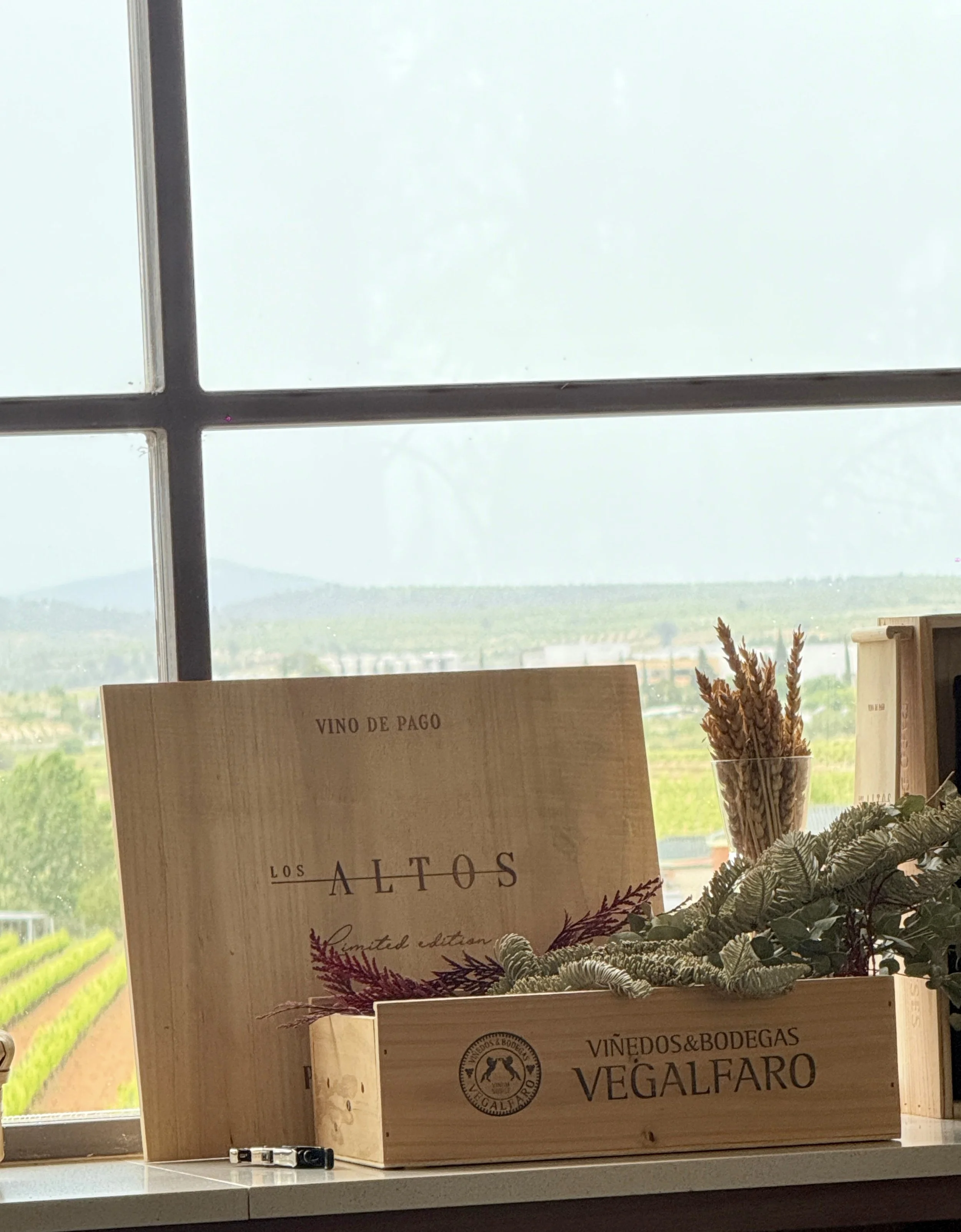 Encantada World clients wine tasting and sharing local dishes at an expat social event in Requena, Spain.
