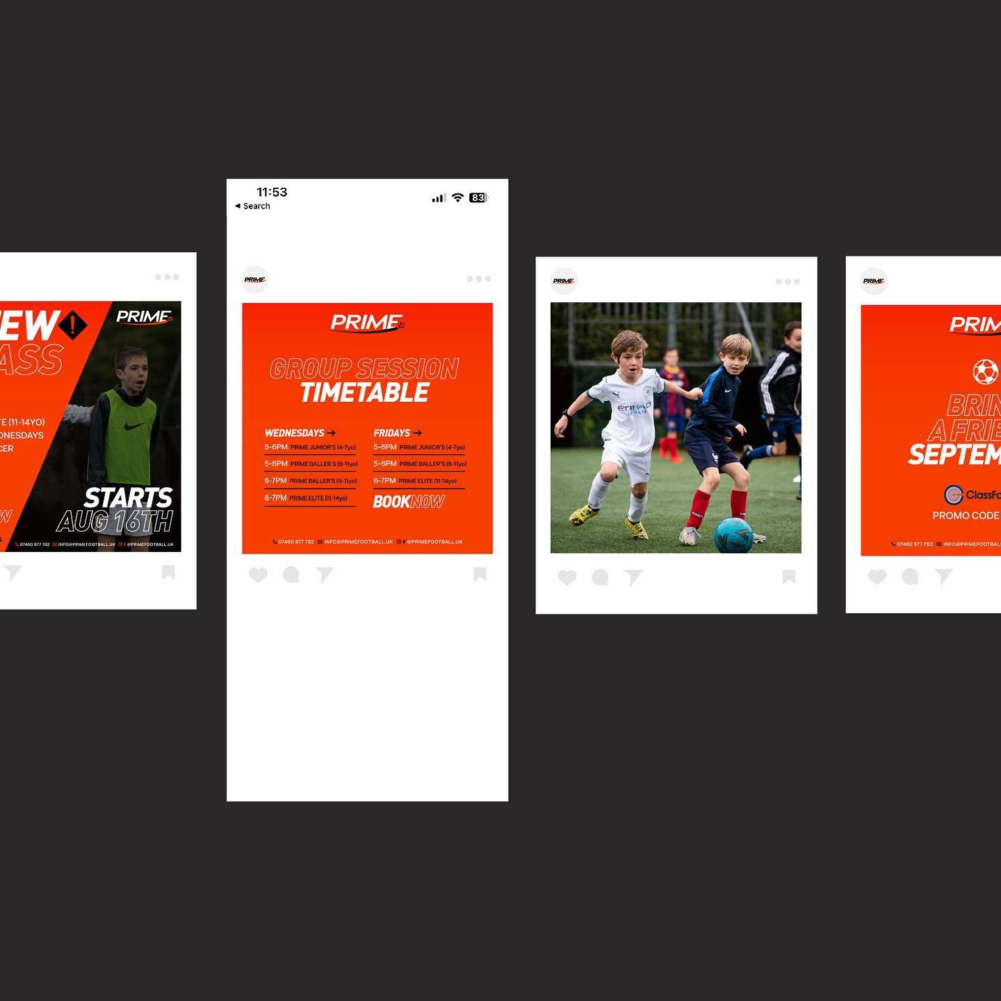 Along with creating a website for @primefootball.uk I have helped create social media designs to promote the new and ongoing classes they have to offer.

#socialmediapost #socialmedia #socialmediamarketing #graphicdesign #design #branding #socialmedi