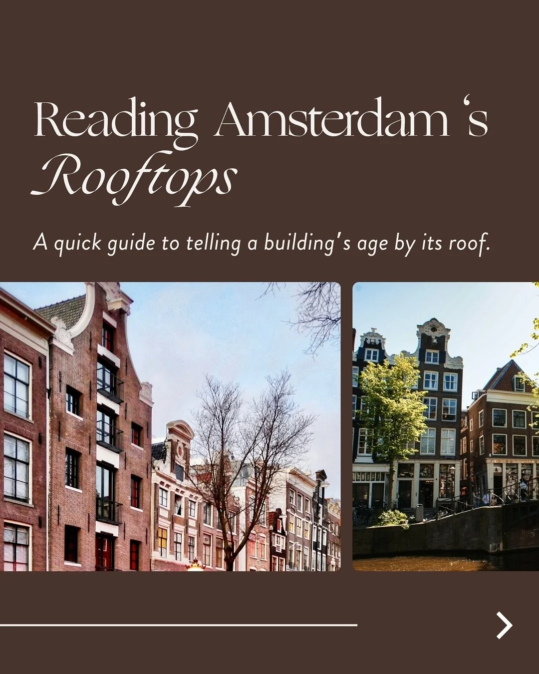 Every roofline tells a story &mdash; from stepped to bell-shaped, each one marks a chapter of Amsterdam&rsquo;s past.

🏠 Swipe through to spot the clues next time you walk along the canals.

✨ Find your own piece of Amsterdam with The Ned|Lon.