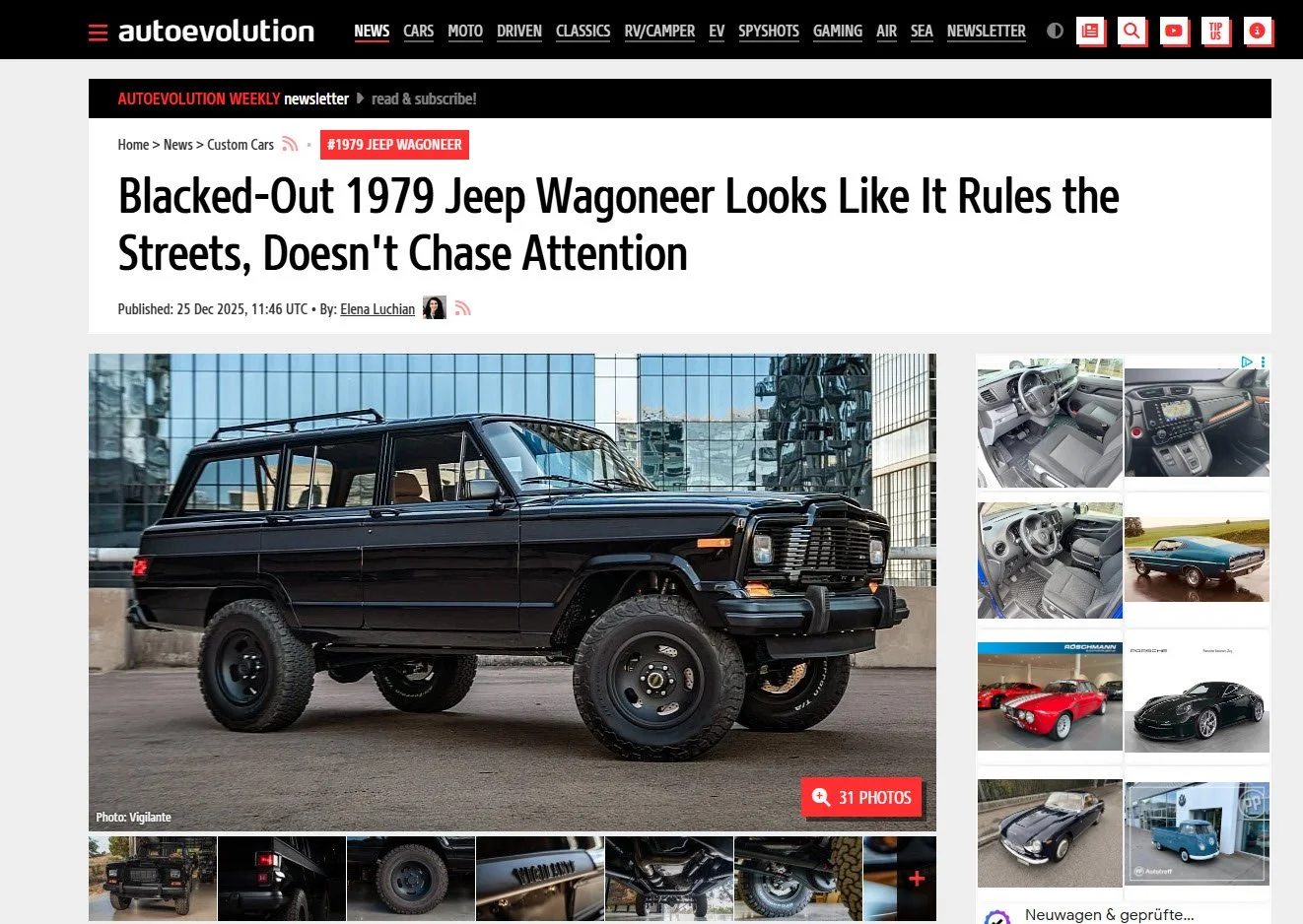 Blacked-Out 1979 Jeep Wagoneer Looks Like It Rules the Streets, Doesn't Chase Attention