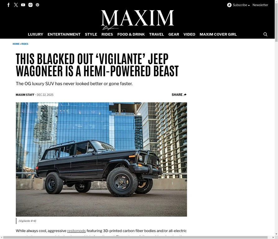This Blacked Out "VIGILANTE" Jeep Wagoneer Is a HEMI-Powered Beast