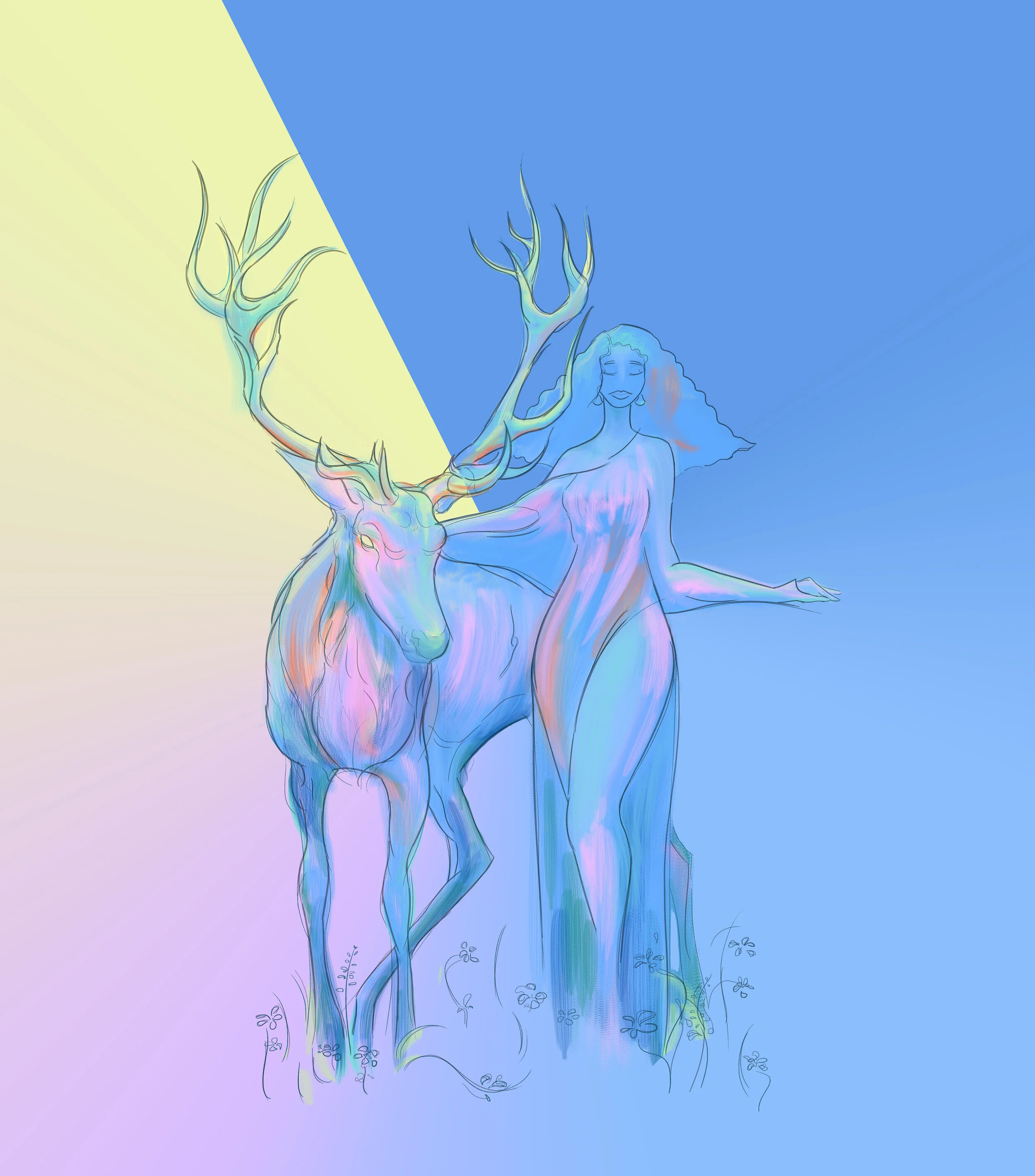 Printemps/Spring Wonder, Digital painting, 2020