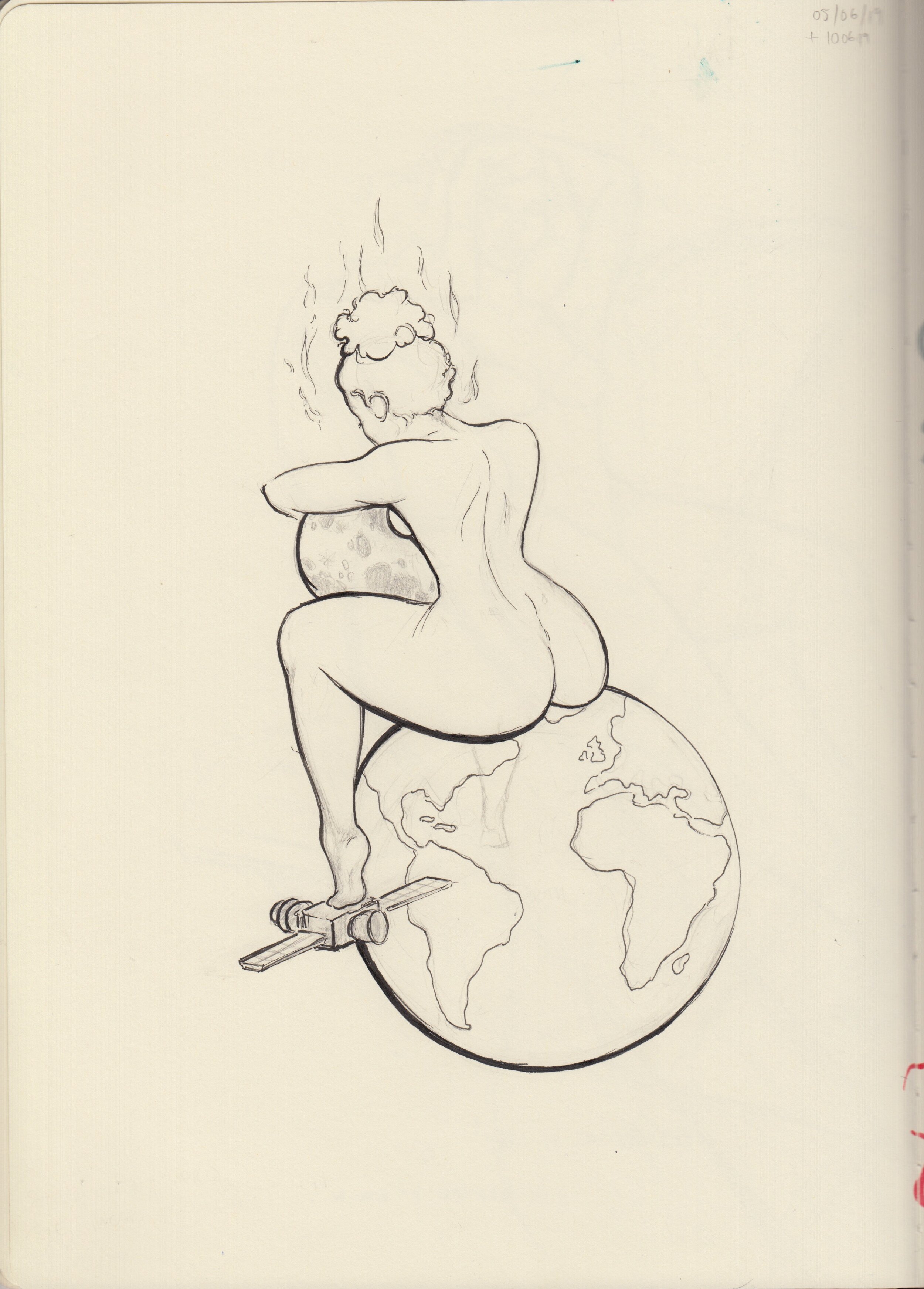 Hot head / Damned if i don't and damned if i do, Sketchbook, 2019