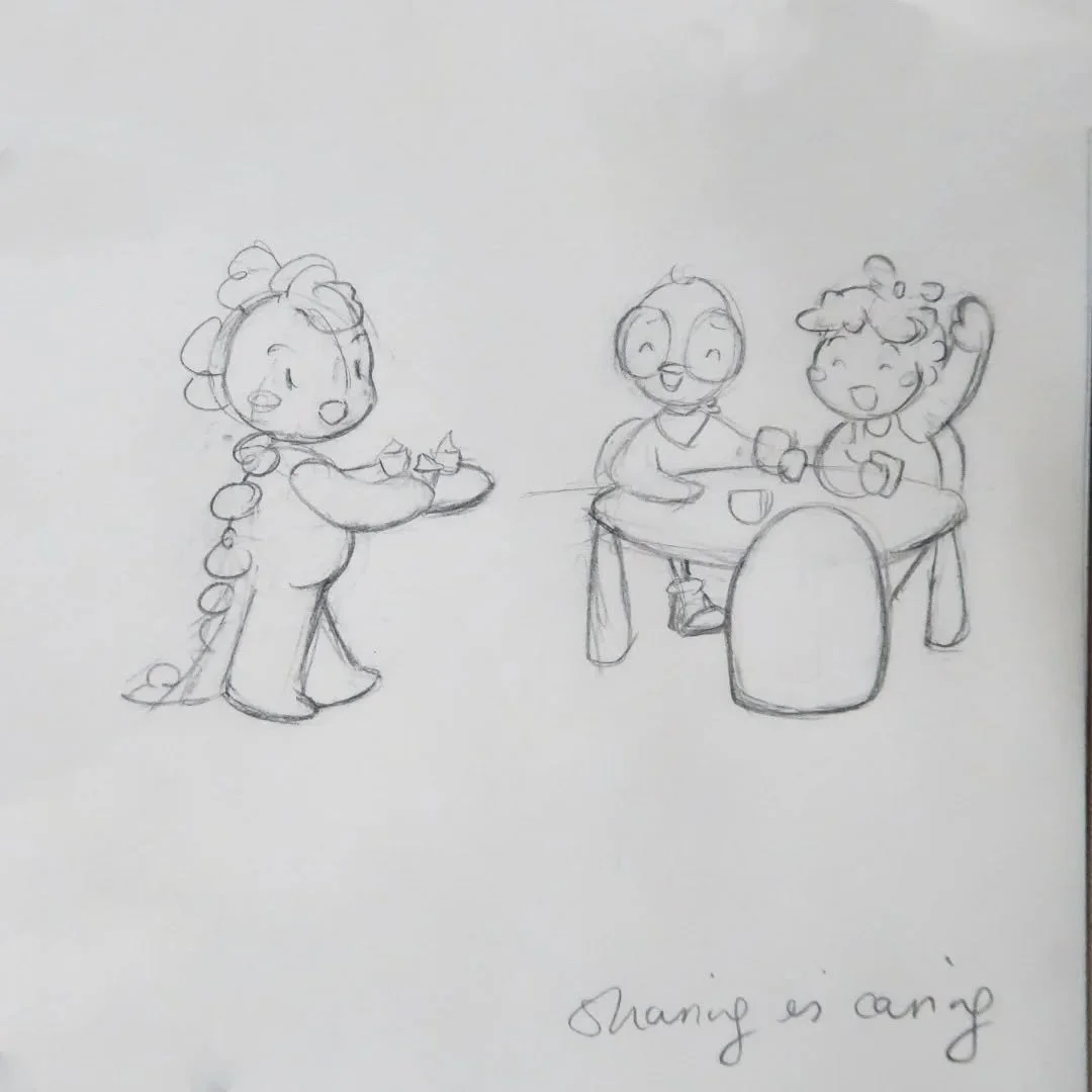 Ahh, Princeton is sharing the Ahavah Root cupcakes with his friends. Sharing is caring after all! 🌱🫜🧁 ົཽ⁎⁺˳✧༚ 

[09102025]
 #Princeton #PrincetonandFriends #PrincetonsAdventures #art #design #happy #character #Amoursphere #TheAmoursphere #kawaii #