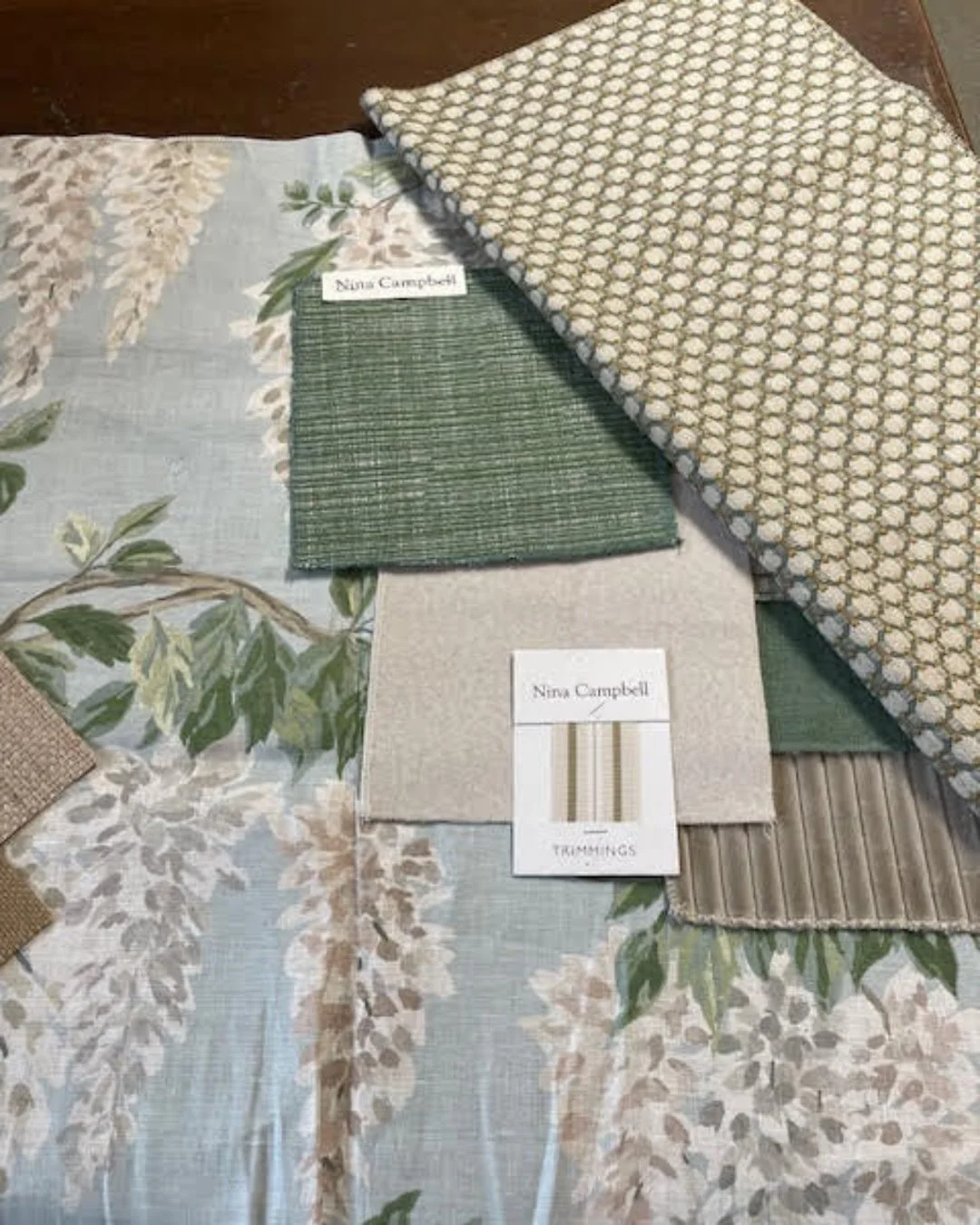 We had the best time digging through fabric and trim samples with our rep recently! So many beautiful pieces from Nina Campbell and Ralph Lauren. True classics that never go out of style.

Fabric is one of those things you just have to experience in 