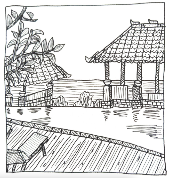 Drawing Indonesia: hotel unwinding