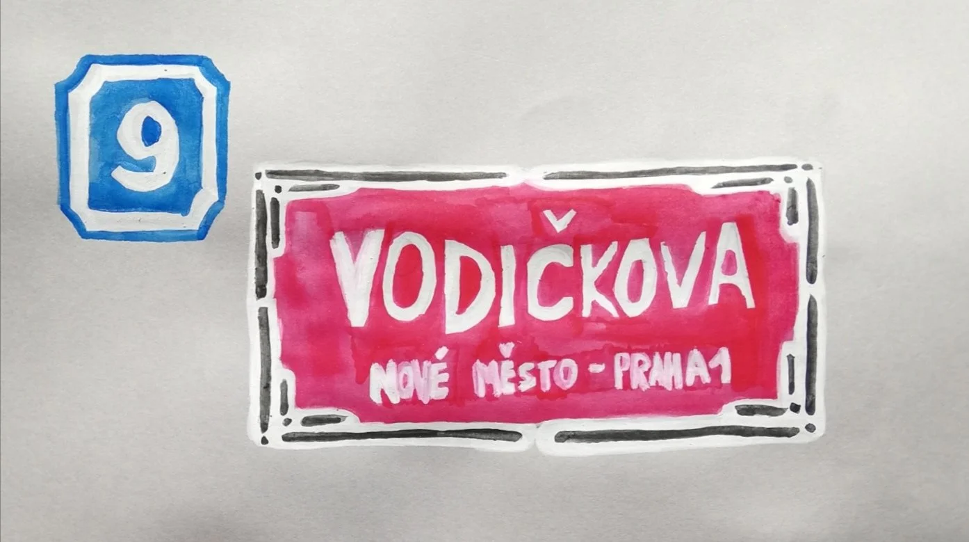 Drawing Czechia: Prague street signs