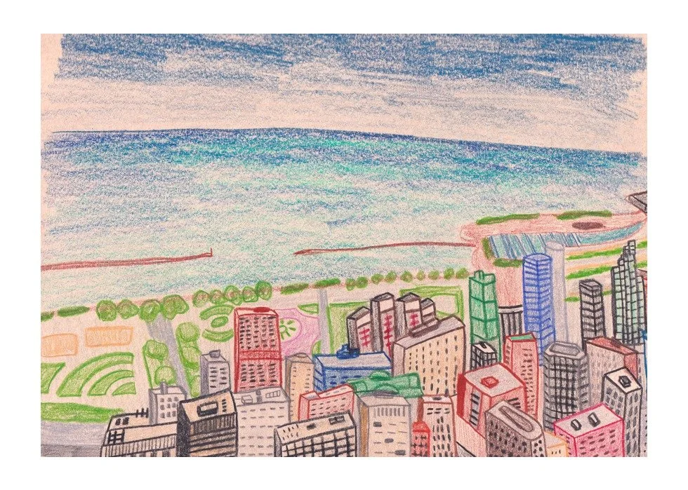 #Chicago #coloredpencils #tonedpaper