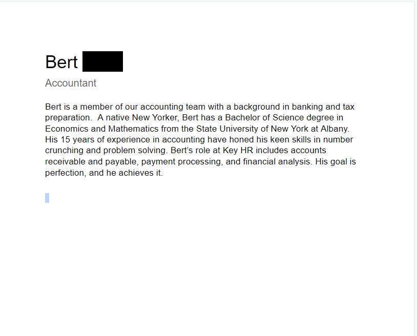 Bert Bio