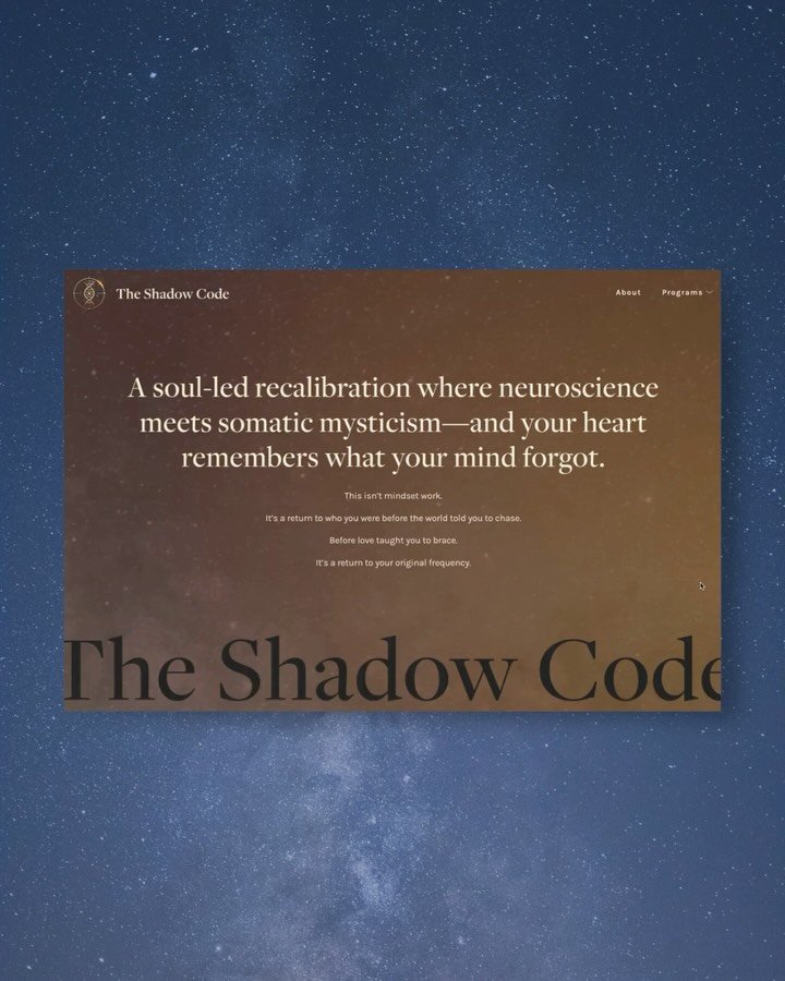 This was a juicy website design project for @theshadowcodeprocess 💫

Mark is a spiritual healer who I met at a yoga studio in Venice Beach. His work (which I&rsquo;ve experienced first-hand!) is all about diving deep into the subconscious to embrace