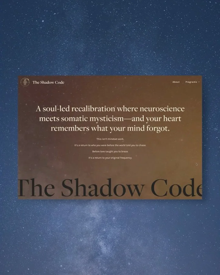 This was a juicy website design project for @theshadowcodeprocess 💫

Mark is a spiritual healer who I met at a yoga studio in Venice Beach. His work (which I&rsquo;ve experienced first-hand!) is all about diving deep into the subconscious to embrace