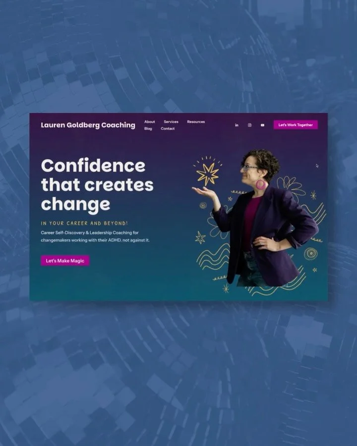 Your brand can&rsquo;t be an expression of who you are if it&rsquo;s built from a template designed for someone else.

As a career coach for neurodivergent changemakers, @laurengoldbergcoaching&rsquo;s whole practice is about helping people break out