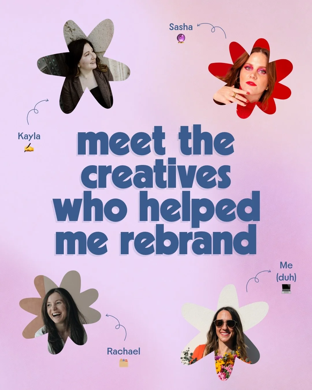 I may be a brand &amp; website designer, but I definitely did not rebrand my business alone.

I hired 3 creatives who are really good at what they do to help me redesign my business from the inside out: from redefining my business&rsquo;s core purpos