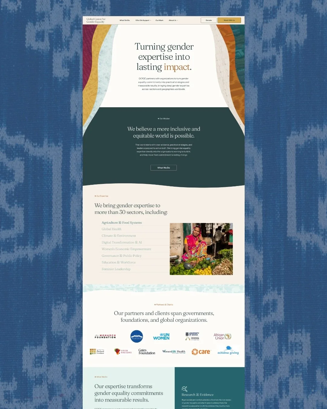 Brand &amp; website refresh for the Global Center for Gender Equality ✨

Inspired by ocean waves and international textiles, GCfGE&rsquo;s new Squarespace website reflects their steady commitment to impacting gender equality worldwide.

This project 