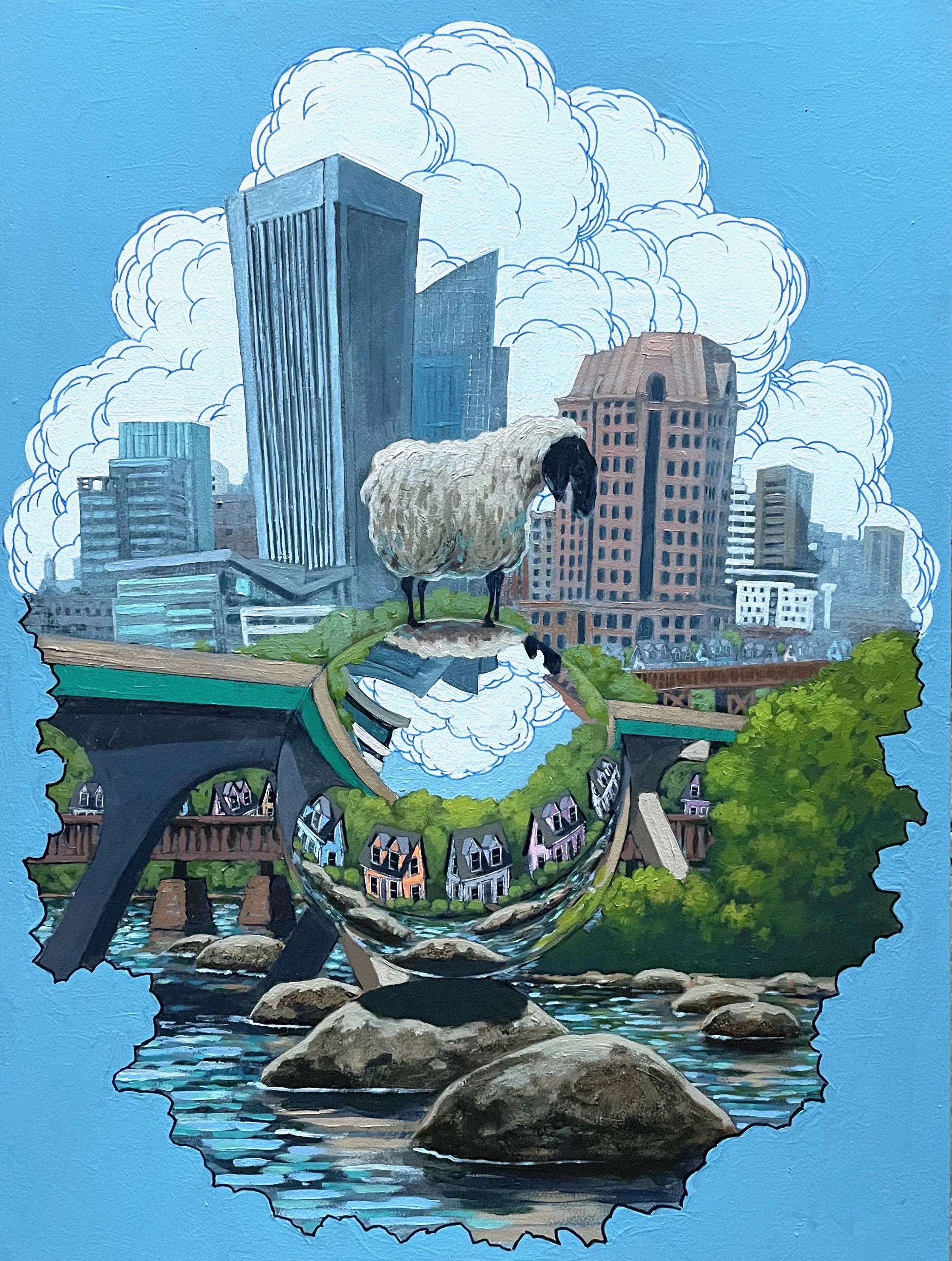 painted as an award (and print edition award) for a fundraiser benefitting Big Sky Fund by way  of Pins for Kids