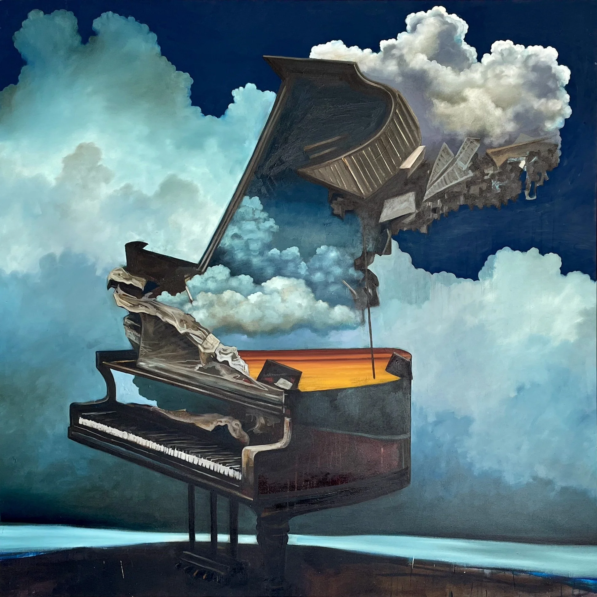 "Piano" 68" x 68" Oil on canvas 