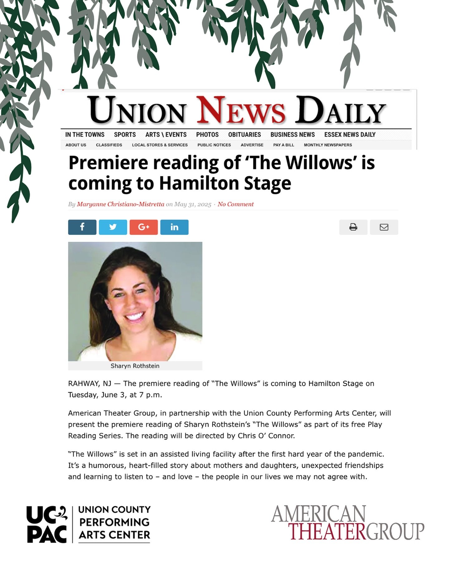 Don&rsquo;t miss the latest new play from acclaimed playwright Sharyn Rothstein. A long-time champion of her work, ATG has produced her timely and thought-provoking plays &ldquo; A Good Farmer&rdquo; and &ldquo;Right to be Forgotten&rdquo; in past se