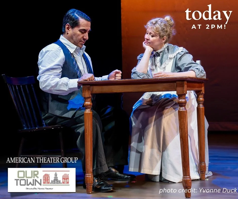 Don&rsquo;t miss the wonderful Rudy Martinez and Stacey Linnartz as Doc and Mrs Gibbs in our moving production of this timeless classic.  Tickets in link in bio. #americantheatergroup #njtheater #thorntonwilder #uniontownshipnj #baskingridgenj