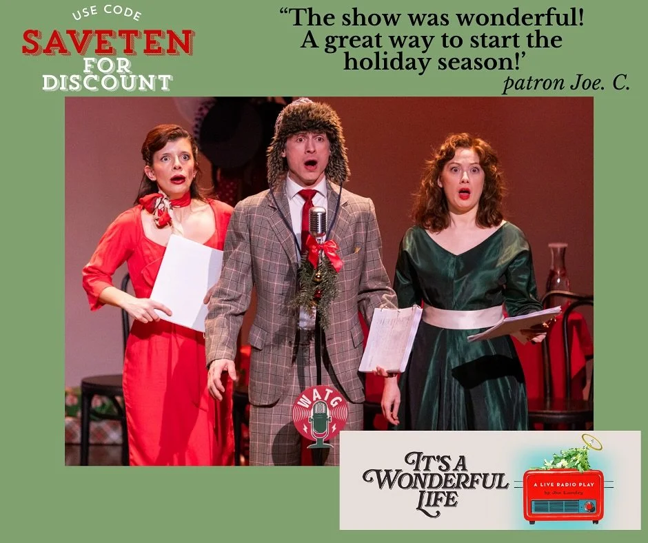 Last three chances to see this joyous production- the popular holiday film performed as a live radio play. Join us Friday at 7pm or Sat and Sun at 2pm at DMK Theater in Union to experience what has audiences and critics alike cheering. Directed by: J