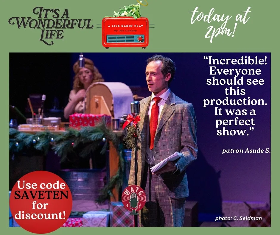 Just two more chances to see this show directed by Joe Discher that has audiences cheering! Don&rsquo;t miss out - performances Sat and Sun at 2pm at DMK Theater in Union. Link in bio. #itsawonderfulliferadioplay #njtheater #uniontownshipnj
