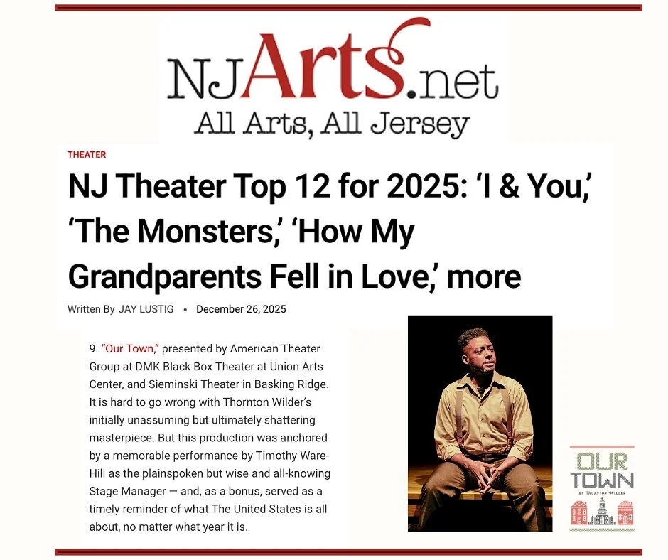 Thanks @njartsnews for recognizing our recent production of Our Town as one of the best NJ theater events of the year! #njtheater #regionaltheater #ourtownplay