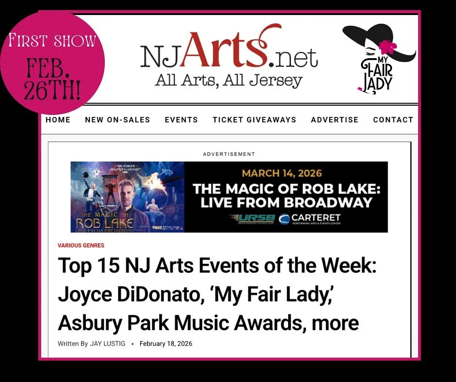 Thanks @njartsnews for including us! Our much-anticipated production of this beloved musical begins previews next week and tickets are selling fast. Get yours today; Link in bio. #njtheater #myfairladymusical
