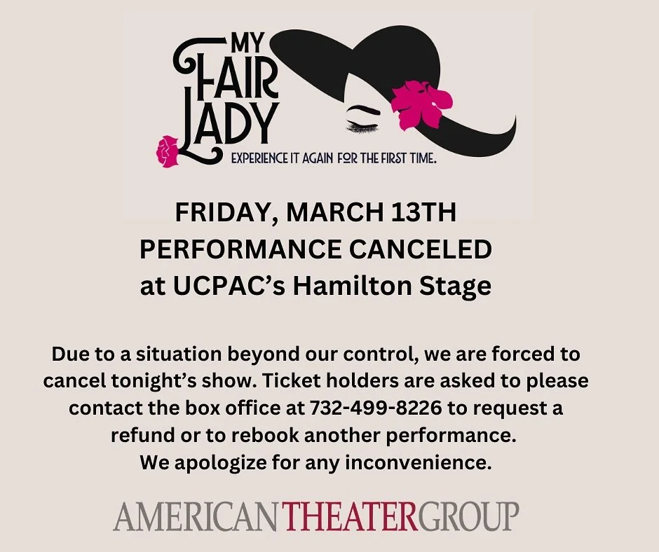 The Saturday 2pm and 7pm and Sunday 2pm shows will proceed as planned. We sincerely regret any inconvenience and look forward to welcoming you to the remaining shows.