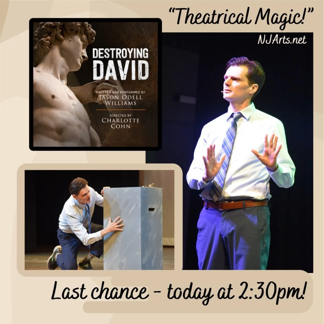 Final show today of the East Coast premiere of this unforgettable solo play about the beauty and power of art. Tickets from $25! Link in bio. #njtheatre #arthealstheheart #artastherapy