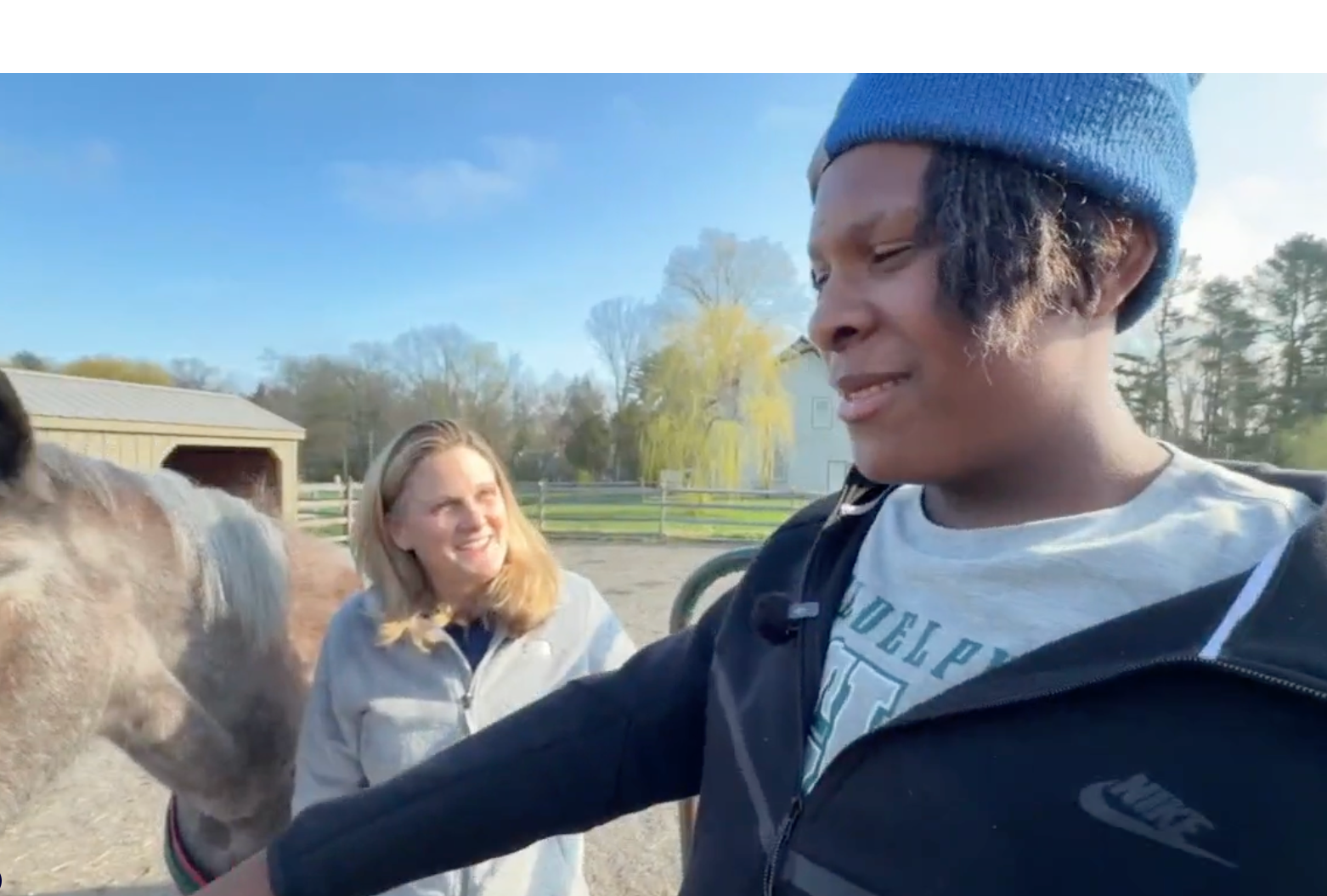 Equine Therapist with Teen and a horse