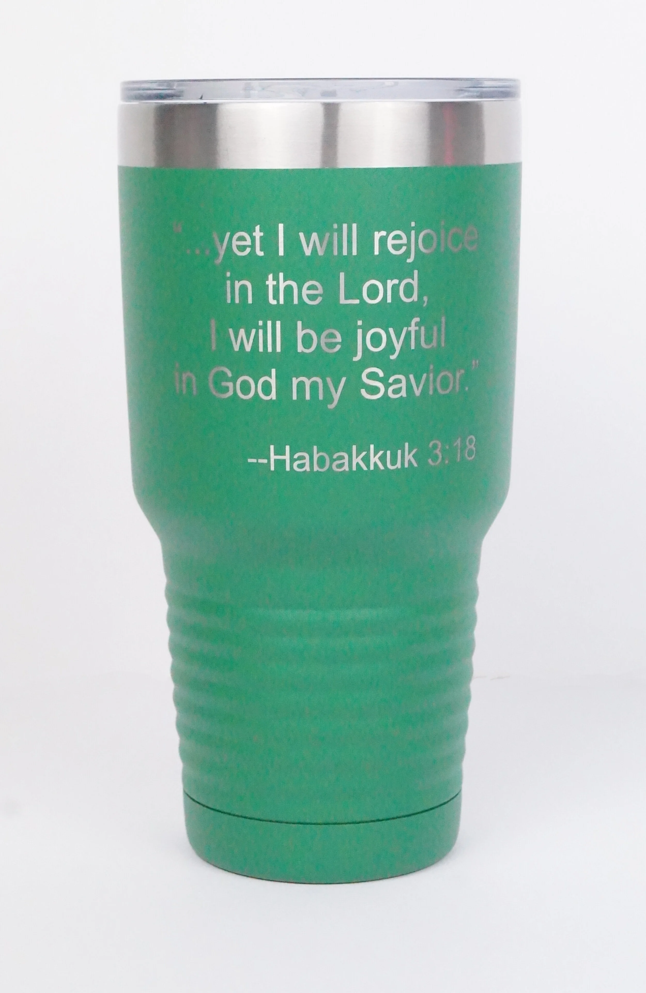 30 oz., insulated powder-coated, Polar Camel tumbler. Engraved with scripture.