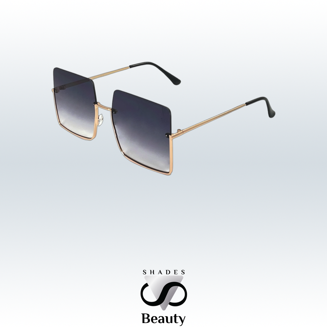 V Shades Oversized Square Half Frame Fashion Sunglasses