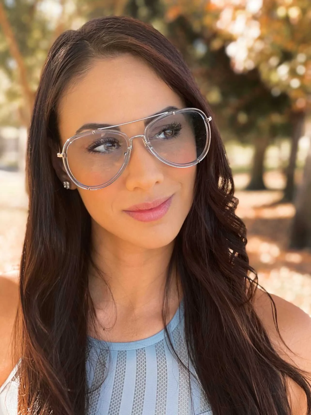 Jennine Candela wearing 'Atlantic' aviator sunglasses by V SHADES