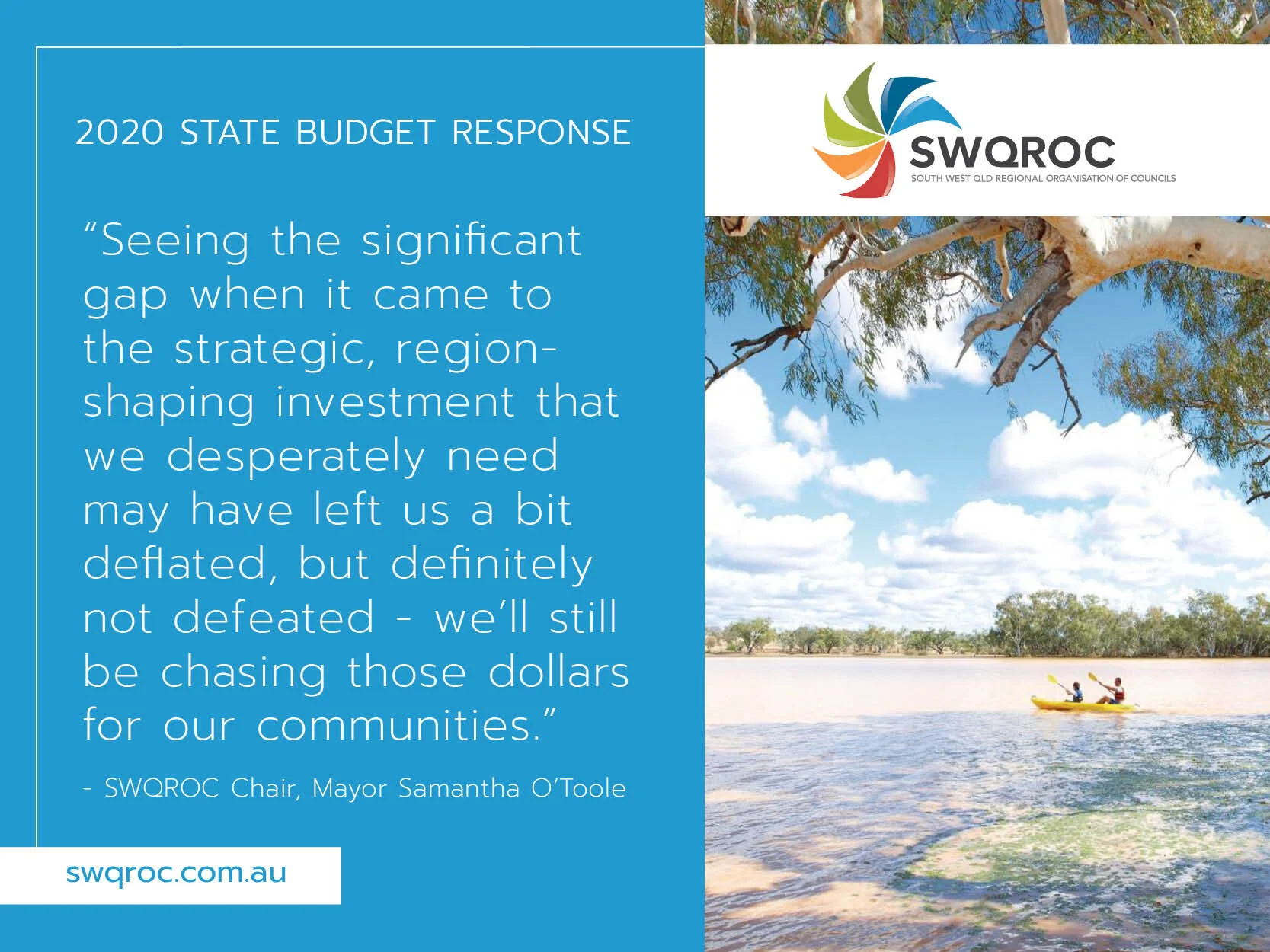 BUDGET COMMITMENT FALLS SHORT OF SUPPORT TO GROW THE STATE’S CORNERSTONE REGION