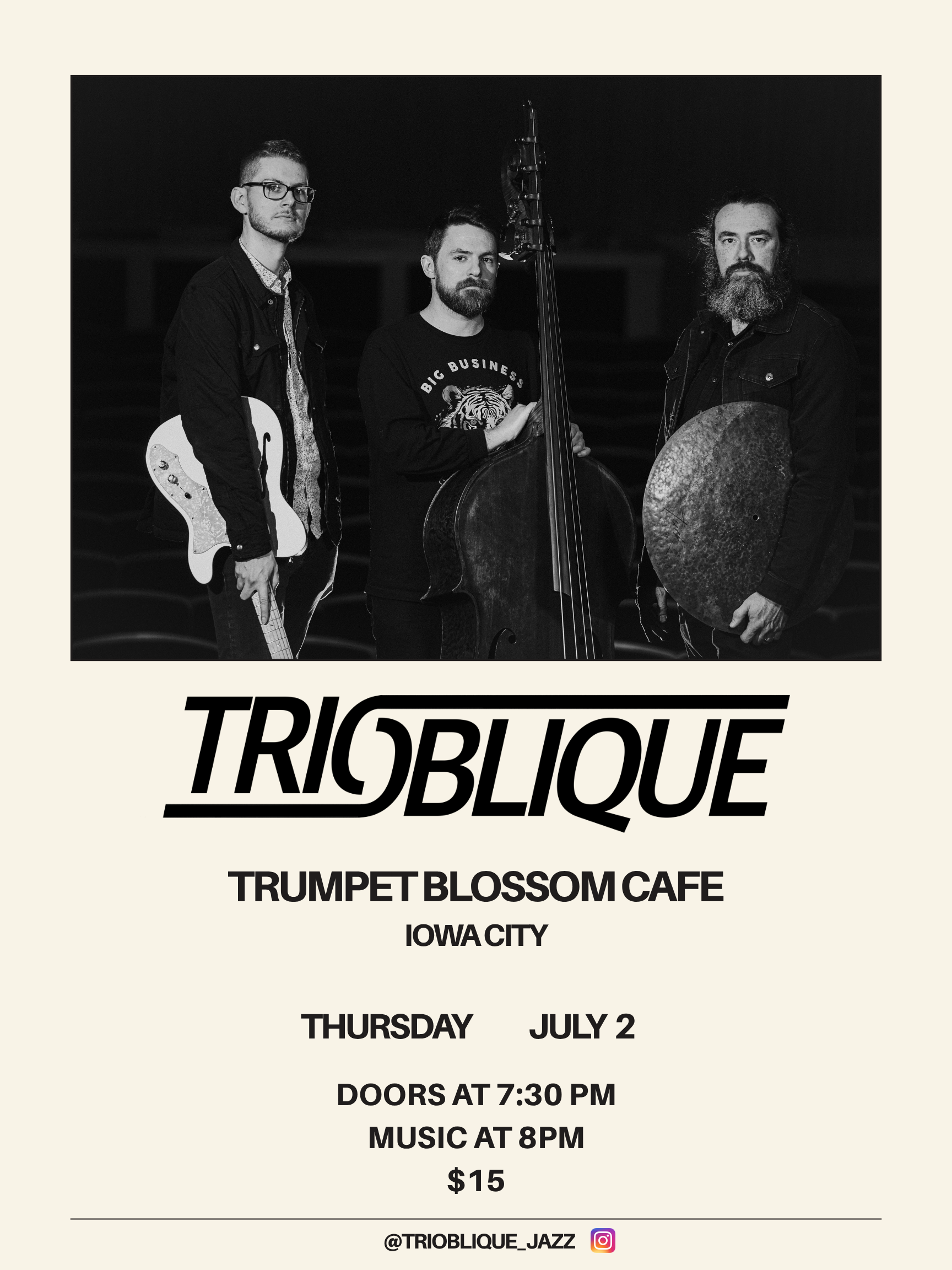 TRIOBLIQUE jazz trio (Cedar Falls)